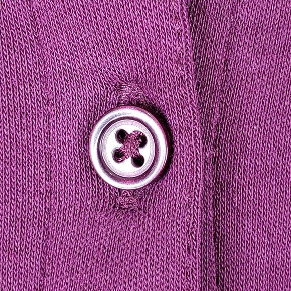 LL Bean Sweater Cardigan Womens Purple Knit Size XL Supima Cotton Button - Picture 4 of 6